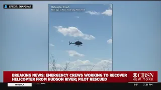 Emergency Crews Working To Recover Crashed Helicopter From Hudson River
