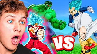 GOKU and HULK Vs. ONE PUNCH MAN and VEGETA