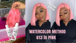 HOW TO DYE AND INSTALL 613 WIG PINK USING WATERCOLOR METHOD | Tinashe Hair