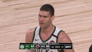 Brook Lopez Full Play | Bucks vs Heat 2019-20 East Conf Semifinals Game 4 | Smart Highlights