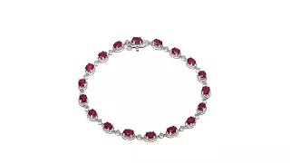 Rarities Burmese Ruby   White Zircon Sterling Bracelet