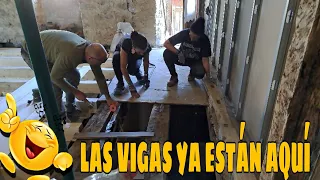 Capítulo #147 💃Empezamos ENTREPISO de MADERA de VIGAS LAMINADAS en *casa de piedra de + de 100 años