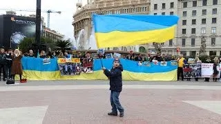 МАЙДАН на площі Каталонії (Барселона, 09/02/14)