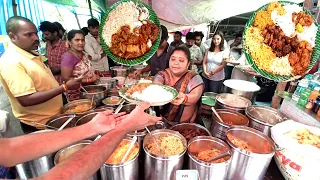 Hyderabad Famous Hard Working Women | Sales Cheapest Meals Unlimited food | full Rush Famous Aunty