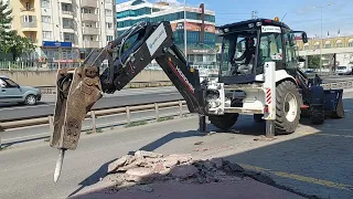 Hidromek HMK 102B Beko Loder Beton Kırımı ve Söküm Yapıyor