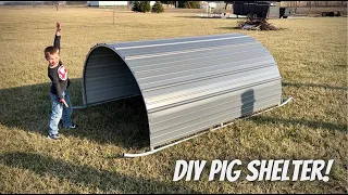 Quick & Easy Fuller Farms DIY Mobile Pig Shelter. 1 Day Build!