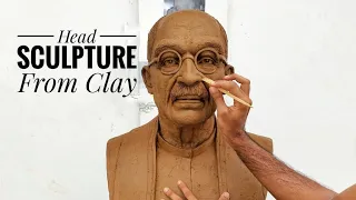 Live portrait sculpture/Sculpting timelapse/How to sculpt a portrait in clay tutorial2021/Thribhanga