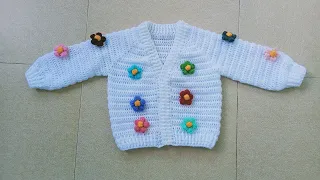 beautiful crochet cardigan (4 to 5 year)(subtitles available)