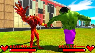 BATTLE TEAM HULK GORO VS TEAM FIRE SCOURGE - Animal Revolt Battle Simulator