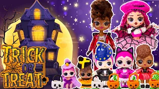 HALLOWEEN LOL Dolls Go Trick-Or-Treat COUNTESS family & THRILLA FAMILY