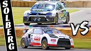 Petter Solberg VS Oliver Solberg - Father & Son Shootout Fight - Polo R & DS3 WRX at Goodwood 2019