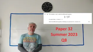 Q8 solutions for CIE A level Pure Maths paper 32 summer 2023 9709/32/m/j/23