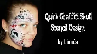 Quick Graffiti Skull Stencil Design by Linnéa