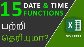 Date and Time Function in Excel in Tamil