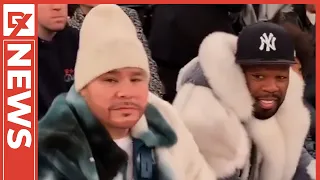 50 Cent & Fat Joe Officially Squash Beef In Matching Fur Coats At Knicks Game