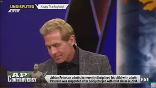 Skip and Shannon on Adrian Peterson recently disciplined his child with a belt Undisputed 11 22 18
