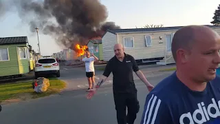 Caravan fire trecco bay porthcawl