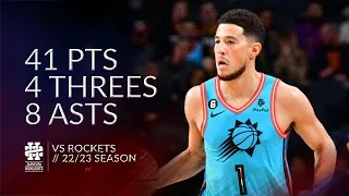 Devin Booker 41 pts 4 threes 8 asts vs Rockets 22/23 season