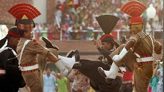 Guards at India-Pakistan border perform ceremony on independence anniversary