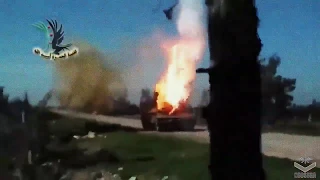 T-72 was destroyed in Siria. Boom. Подрыв Т-72 в Сирии.