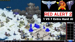 Red Alert 2 | Divide and Conquer map I 1 Korea vs 7 Cuba (Extra Hard AI)