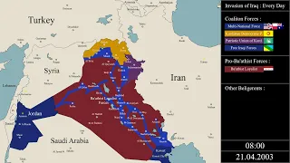 Invasion of Iraq (2003) Every 8 hours