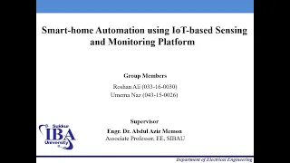 Smart home Automation using IoT based Sensing and Monitoring Platform