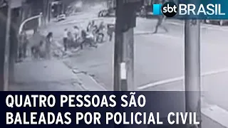 Investigador da polícia atira em 4 pessoas após discussão na saída de balada | SBT Brasil (10/05/22)
