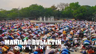 Muslims gather at QC Memorial Circle for Eid al-Fitr morning prayer