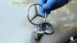 How To Change Mercedes Hood Ornament Emblem | Mercedes Benz Genuine Flat Hood Emblem