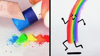 33 CUTE DRAWING TECHNIQUES WITH FINGERS AND PALMS