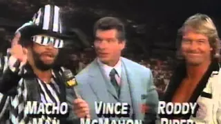 Roddy Piper, Macho Man and Vince McMahon Superstars Intro (08-03-1991)