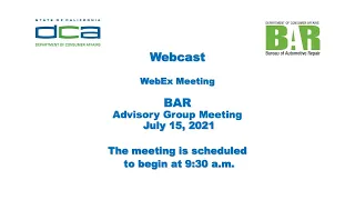 Bureau of Automotive Repair -- Advisory Group Meeting - July 15, 2021