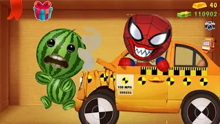 Scary Taxi Spiness WATERMELONBUDDY vs Spiderman Buddy | Kick The Buddy