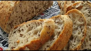 A detailed recipe for healthy bread. Bread with flax seeds.
