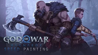 GOD OF WAR RAGNAROK  - speed painting (Time-lapse)