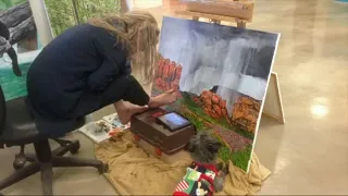 VIDEO: Inspiring artist paints with her feet after losing use of her arms