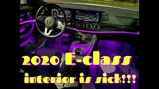 2020 Mercedes-Benz E-Class (E350) car review, INTERIOR - DAY & NIGHT comparison.