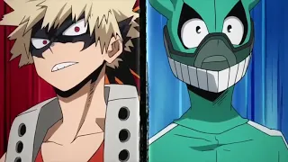 Midoriya and Uraraka vs Bakugo and Iida