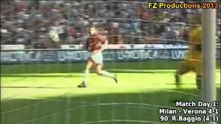 Serie A 1996-1997, day 1 Milan - Verona 4-1 (R.Baggio goal)