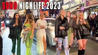 Busy Saturday Night in SOHO 2023 | Best London Night Walking Tour - London Nightlife [4K]