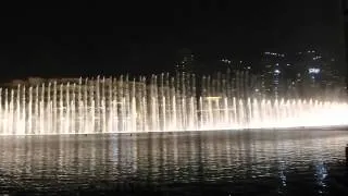 The Dubai Fountain "Time to say Goodbye" water jets 150m high