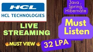 HCL java developer interviewer LIVE questions and answers  | 6+