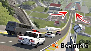 РУССКИЕ МАШИНЫ vs ОГРОМНАЯ РАМПА - BeamNG