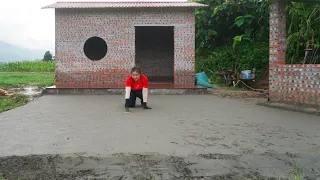 Pouring Concrete Front Yard For The Bricks Cement House And Kitchen, OFF GRID FARM