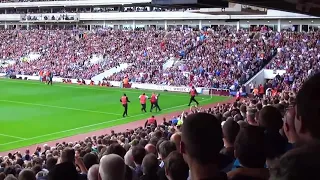 West Ham fan invades pitch and scores free kick