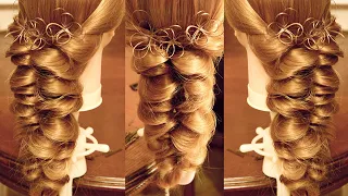Коса объемная на резинках |  Авторские причёски | Лена Роговая | Hairstyles by REM | Copyright ©