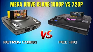 Comparação (Mega Drive Fei Hao "720p" Vs Retron Combo "1080p") Lado a Lado na Placa de Captura