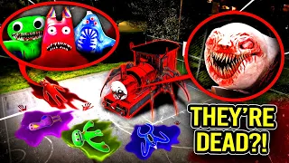 DRONE CATCHES DEAD GARTEN OF BANBAN & CHOO CHOO CHARLES AT HAUNTED PARK!! (CHARLES KILLED HIM)