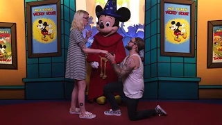 Cute Disney World Marriage Proposal with Mickey Mouse in Orlando Florida